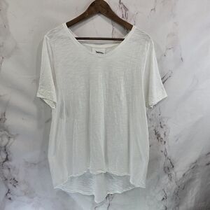 Chicos T Shirt Women Large 2 White Ultimate Tee Short Sleeve Round Neck Longline